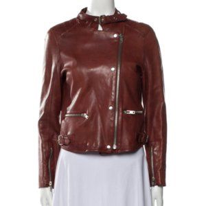 Sandro Lamb Leather Biker Jacket, Size S ?